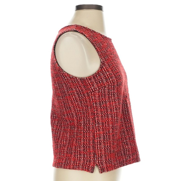 Banana Republic Red/Black/White Tweed Cotton Blend Sleeveless Top Size M - Picture 13 of 13
